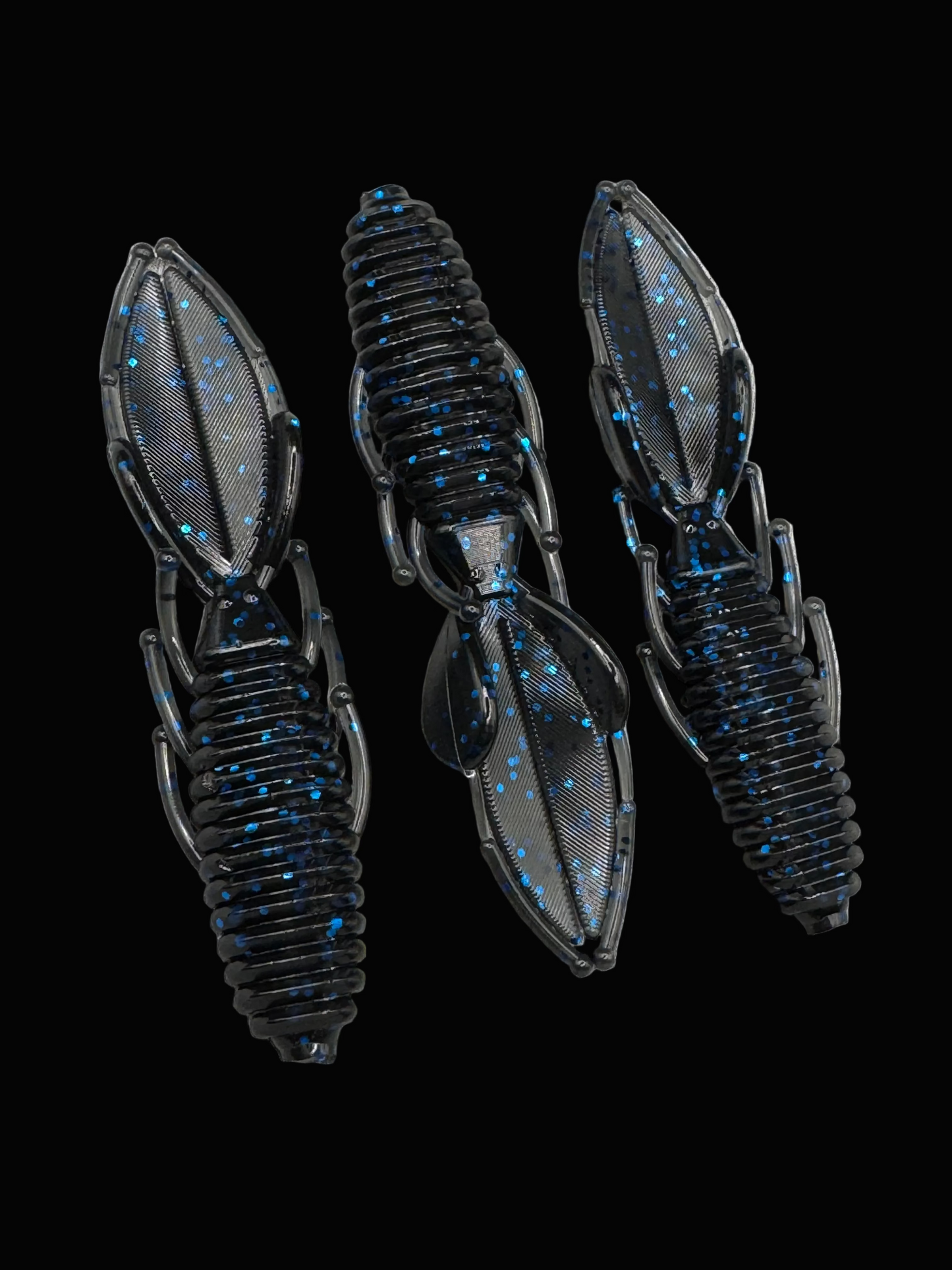 Okie Angler co 4 inch creature style Okie stinger okie midnight bass soft plastic fishing lure.