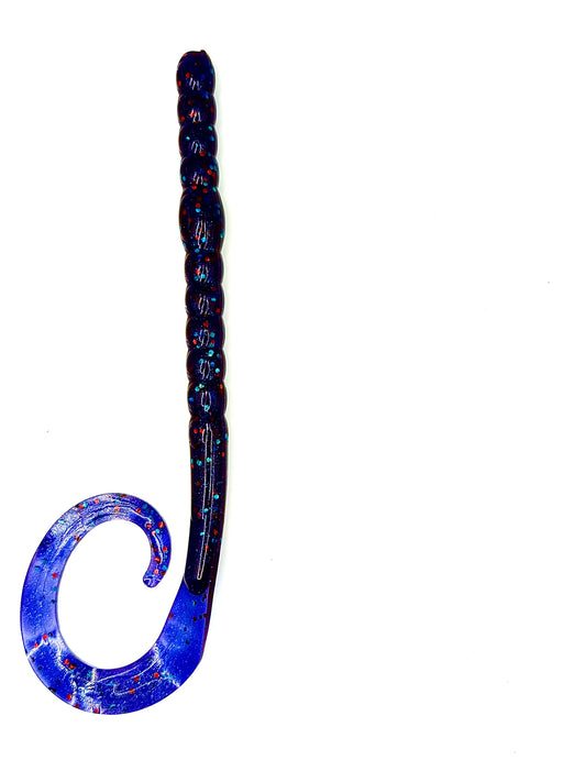 10" Curl Tail Worm – Okie Red
