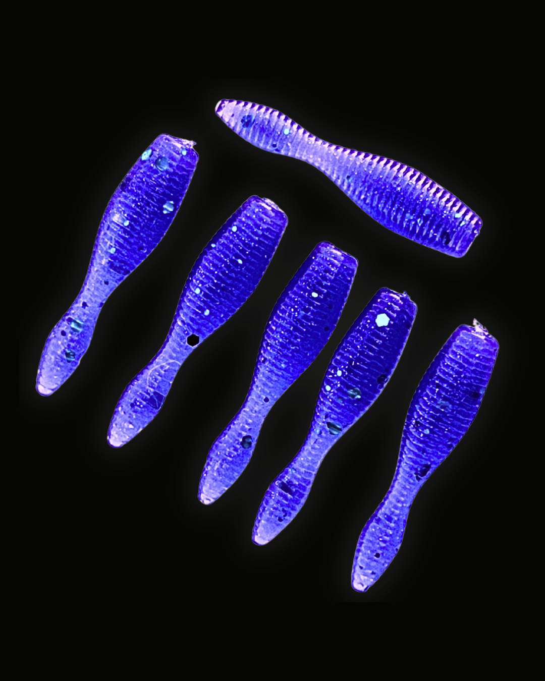 Okie Angler Co June Bug 1" Crappie Leech soft plastic lure for pan fishing.
