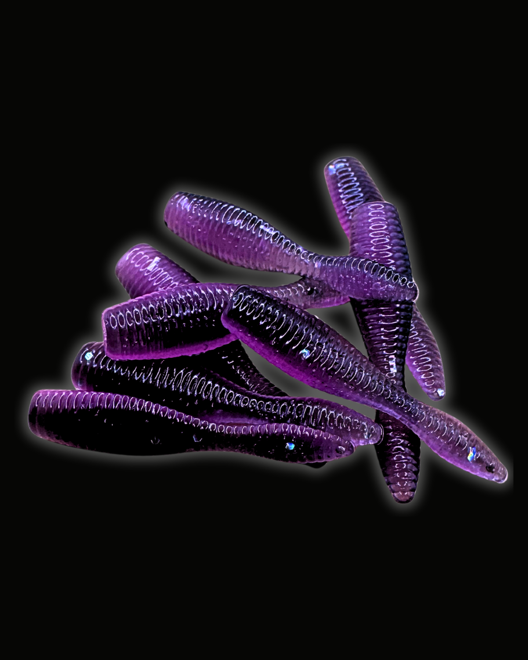 Okie Angler Co Bubblicious 1" Crappie Leech soft plastic lure for pan fishing.