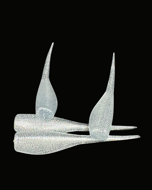 Okie Angler Co Silver Shiner 2-inch Crappie Slayer soft plastic bait for crappie fishing.