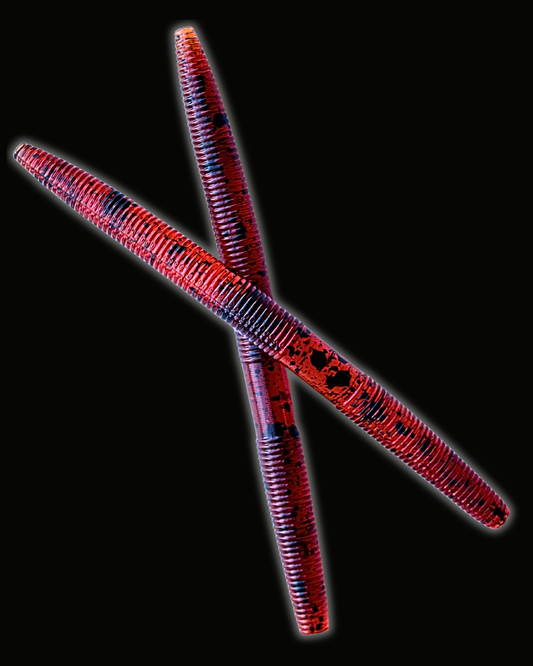 Okie Angler Co 5" Sweet Fire Twister Stick Senko-style stick bait for bass fishing on a black background.