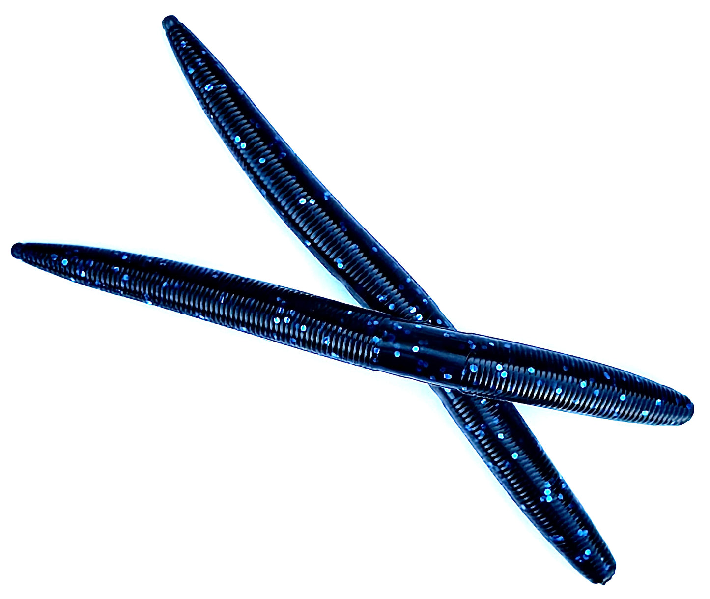 Okie Angler Co 5" Okie Midnight Twister Stick Senko style stick bait for bass fishing.