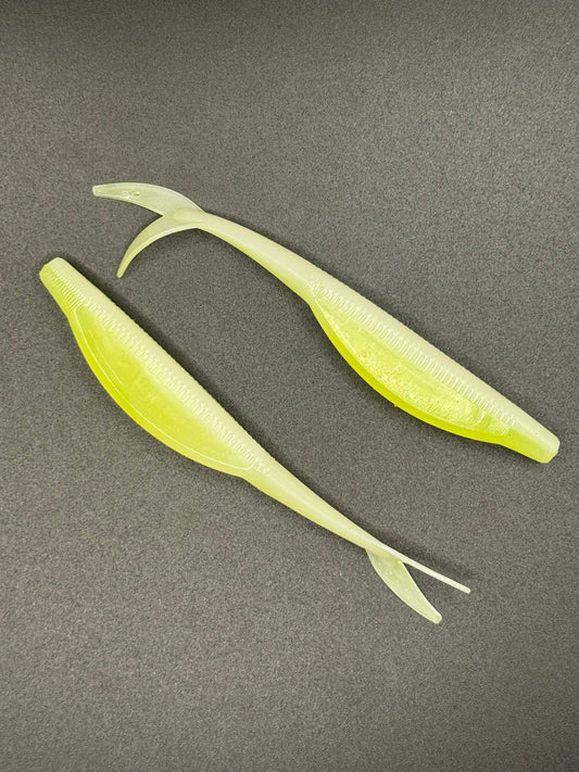 4" Jerk Shad – Lime Ghost