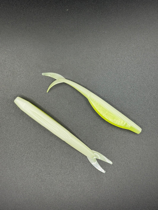 4" Jerk Shad – Lime Ghost